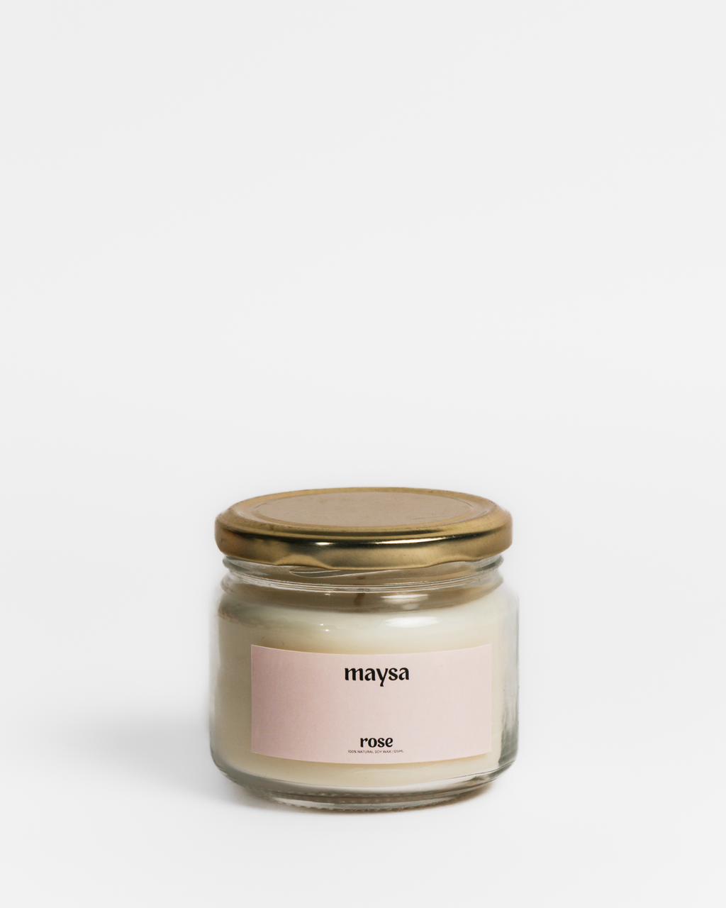 Rose Scented Soy Wax Candle – Classic Glass Jar