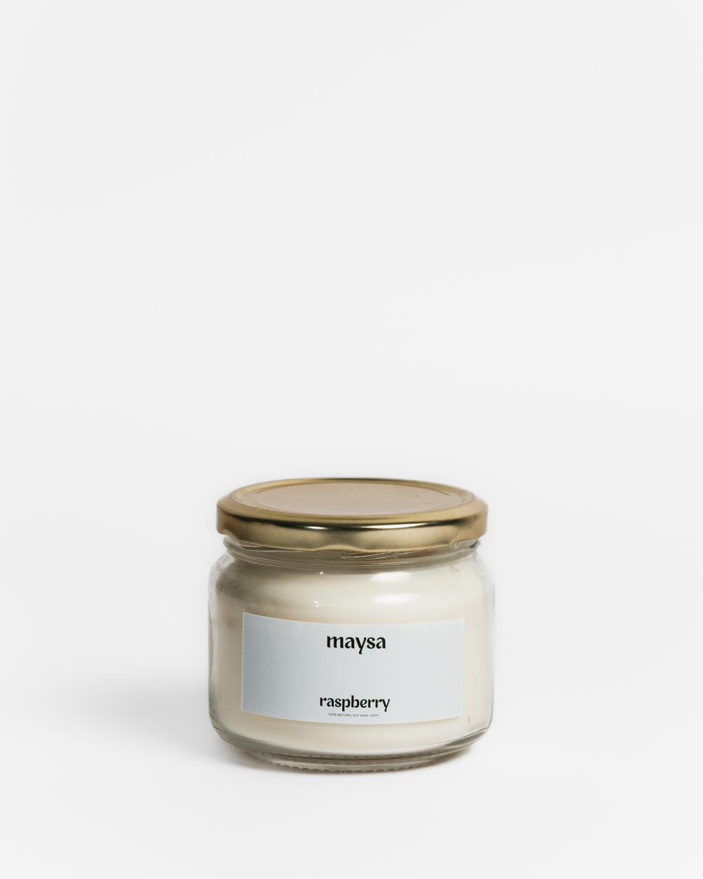 Raspberry Scented Soy Wax Candle – Classic Glass Jar